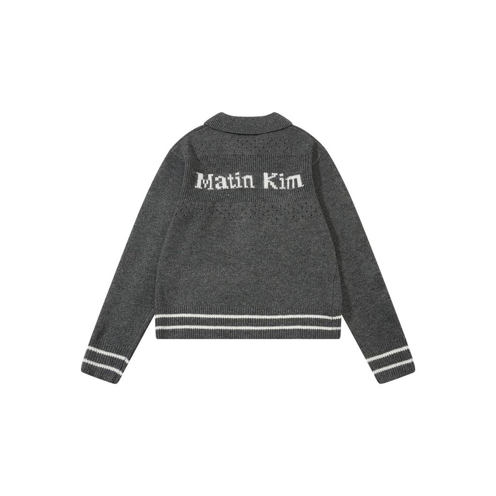 Matin Kim Unisex Jacquard Zip-Up Sweater - Trendy Autumn/Winter Style