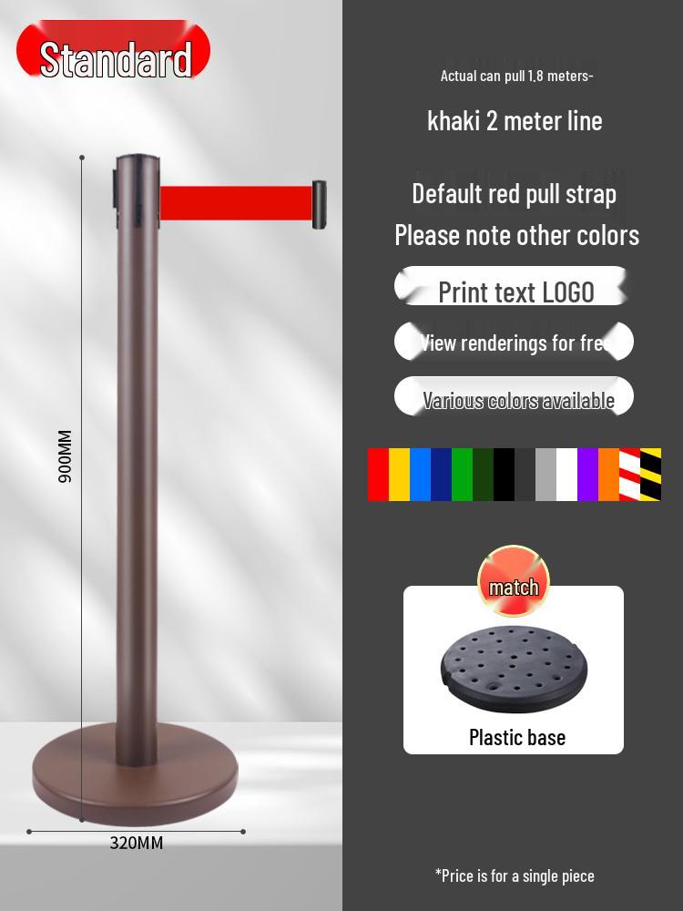 Retractable Queue Barrier Post with Belt