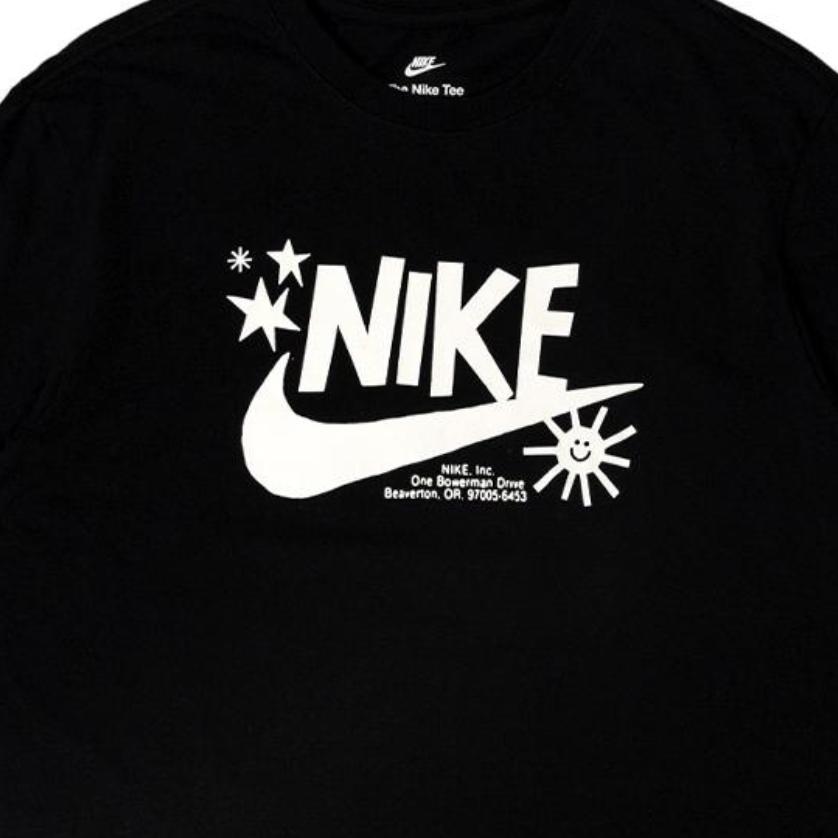 Nike Solid Color Crew Neck Logo Print Short Sleeve T-Shirt Men Tops Black DR7808-010
