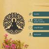 1 peça Árvore da Vida Buda Metal Arte de Parede, Árvore Preta da Vida Decoração de Parede, Estátua de Buda Mandala Meditação Yoga Zen Decoração de Quarto