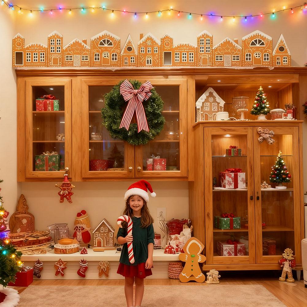 2pcs Christmas Gingerbread House Cardboard Kit Reusable, Glue Free And Easy To Assemble Parent Child DIY Interactive Props