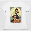 Halloween Witch T Shirt Pinup Vintage Retro