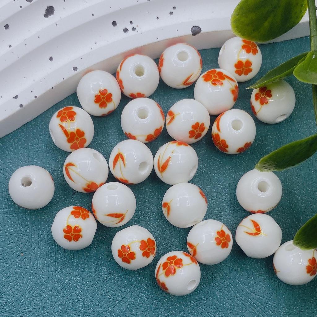 12mm Handmade Ceramic Round Beads for DIY Projects and Knot Decorations