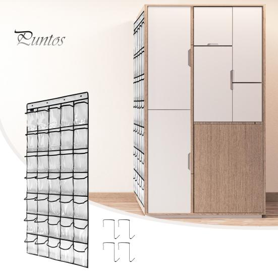 Over The Door Shoe Organizer with 35 Clear Large Pockets Space-saving Sturdy Hanging Storage Bag for Shoes Gloves Cutlery