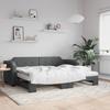 Vidaxl Sofa Rozsuwana Z Materacami, Ciemnoszara, 90X190 Cm, Tkanina