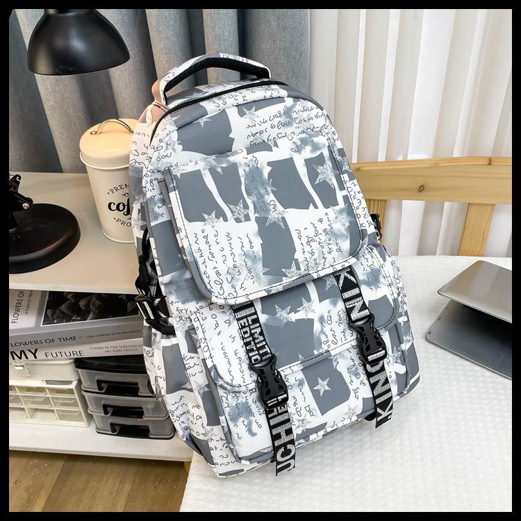 High School Junior High School Large Capacity School Bag Graffiti Backpack Student Bag Street Male Female College Student Travel Backpack