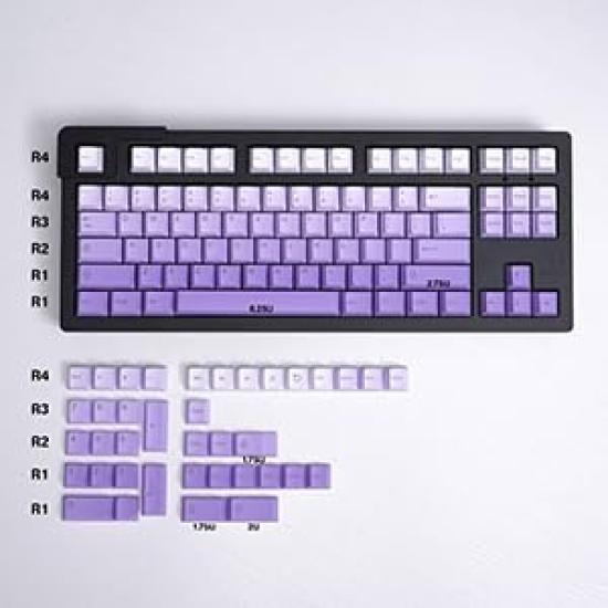 125 Key Gradient Purple Keycaps PBT Material Dye Sub Cherry Profile Fits Cherry MX Switch Mechanical Keyboard for 61/64/87/104/108 (Purple)