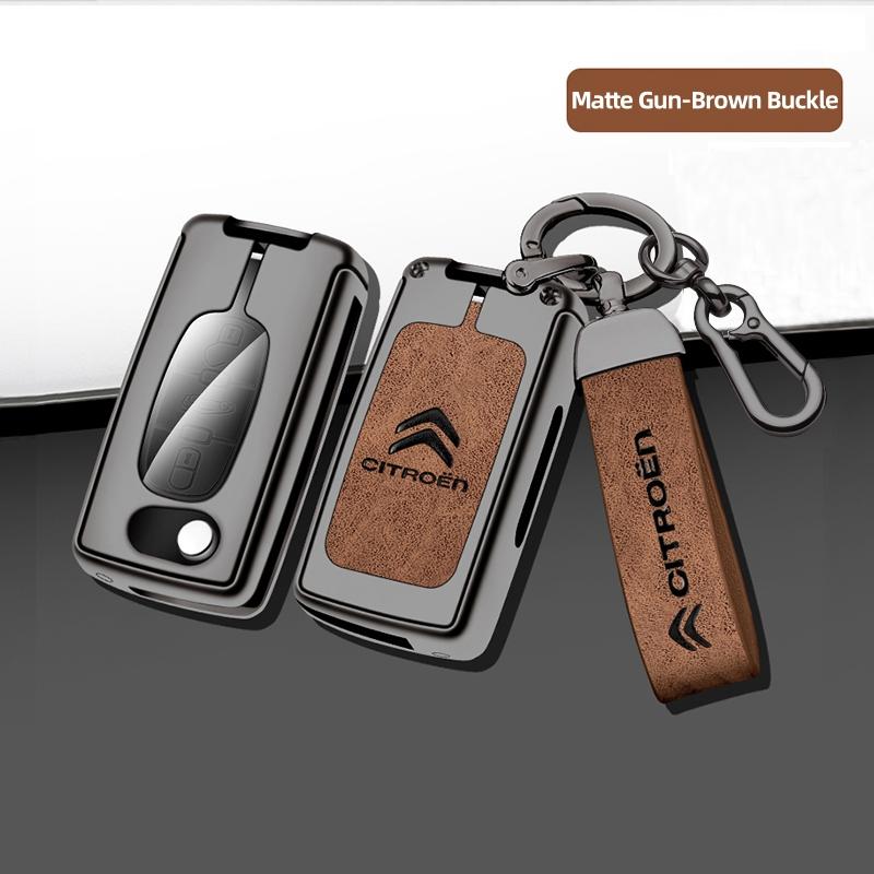 Zinc Alloy Car Key Case Cover Citroen C4 C5 C3 C1 C2 C6 C8 Picasso Berlingo VTS Xsara C-Crosser C-Elysee Jump KeyChain Metal Key