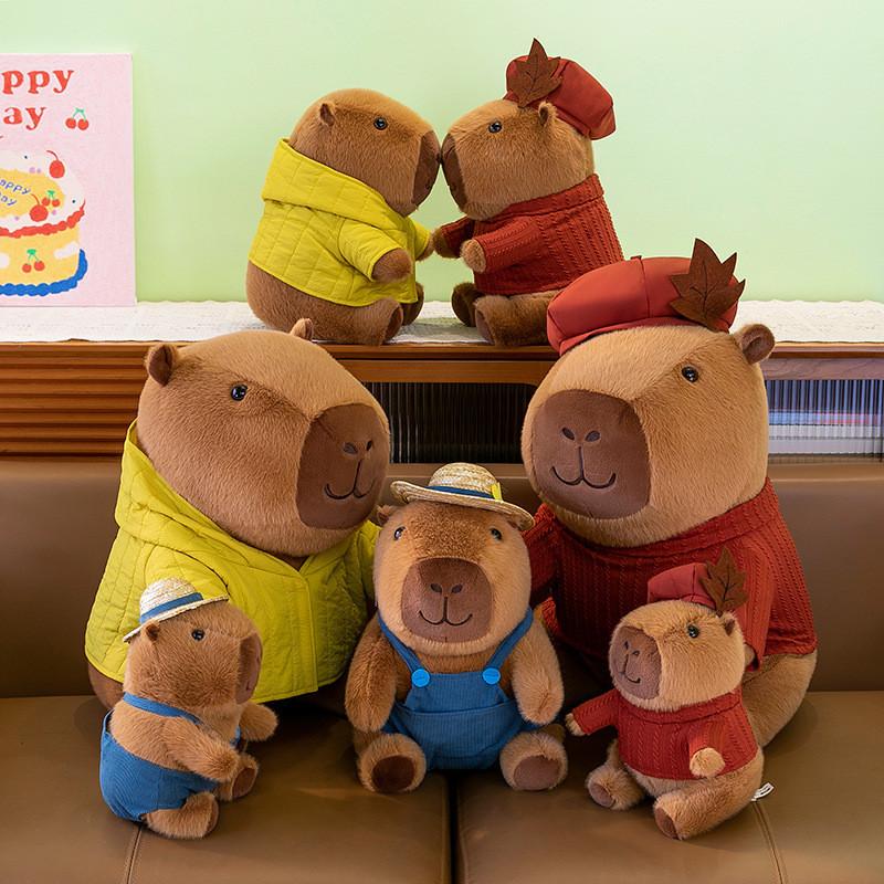 Capybara Clothes Wear Plush Toy Animal Stuffed Doll Cartoon Kids Birthday Gift