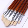 7Pcs Wood Handle Bristle Paint Brush Artist Paint Brush for Acrylic Oil Gouache Watercolor and Rock Canvas Painting