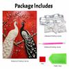 Pearl painting kit features 5D pearl peacock and flower mosaic art style. designed for home wall decoration.