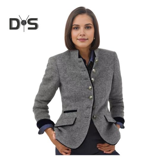 

Осень-зима женское пальто контрастного цвета с воротником-стойкой на пуговицах и длинными рукавами толстый кардиган теплая шерстяная куртка L