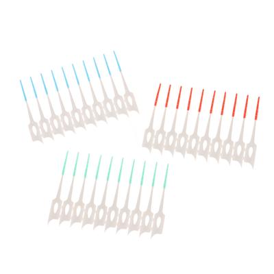 Interdentalbürsten aus Silikon, 200 Stück, Zahnstocher, Bürsten zwischen den Zähnen mit Gewinde, Mundreinigungswerkzeuge