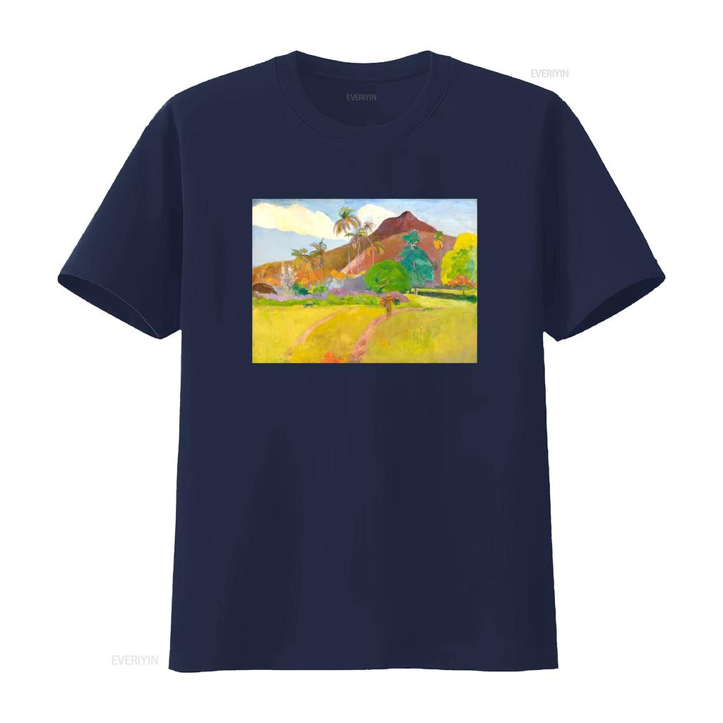 Tahitian Landscape Paul Gauguin Painting T Shirt Art for Her Him Lover Vintage Washed Comfortable Fashion Designer Clothes