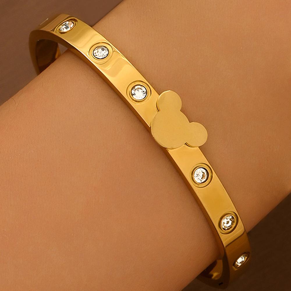 Elegantes Zirkonarmband - Weißer Titanstahl für Damen