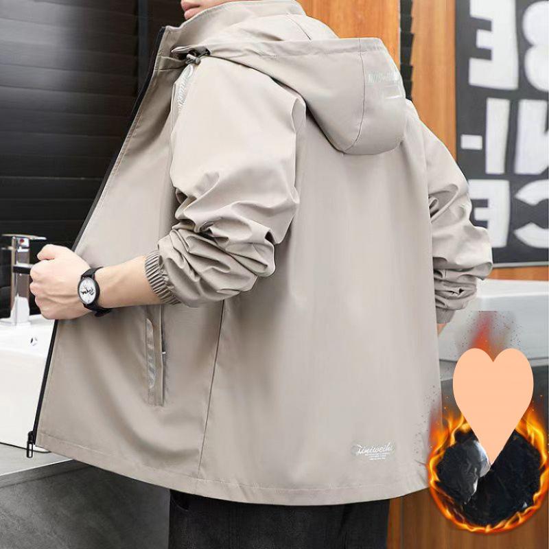 Autumn and Winter Coat Jacket with Hat New Windproof Trend Versatile Hooded Men's Clothing