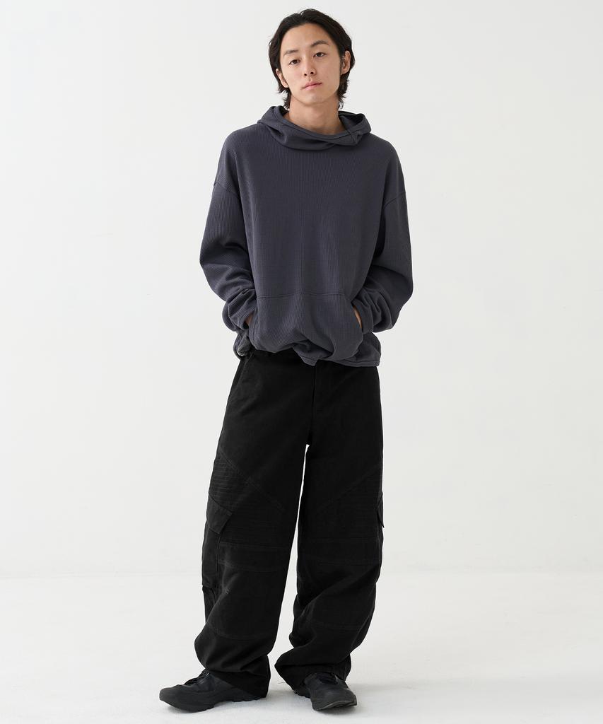 KNOUUN Washed Biker Cargo Pants (Black)