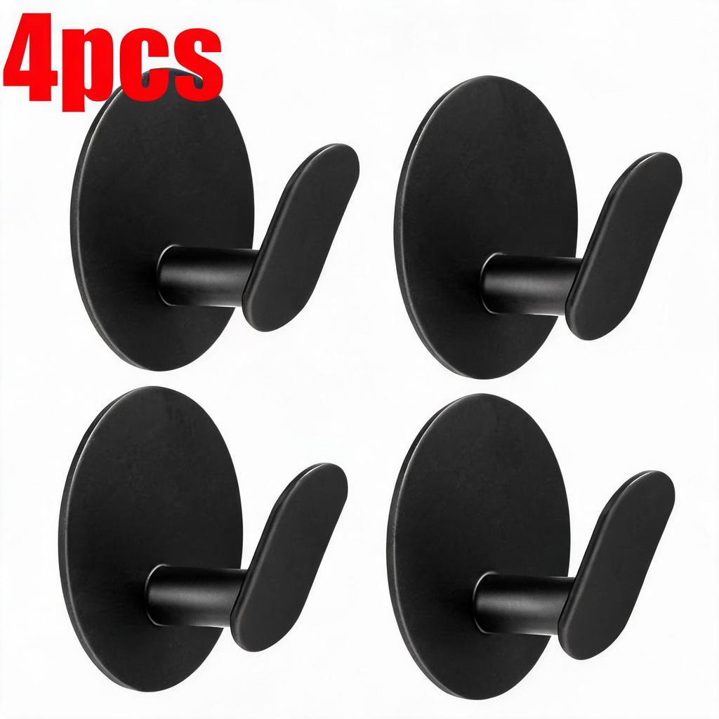 1/1pc Bathroom Stainless Steel Robe Hook Multi-Purpose Adhesive Wall Towel Hook Home Kitchen Hardware Sundries Storage Hooks