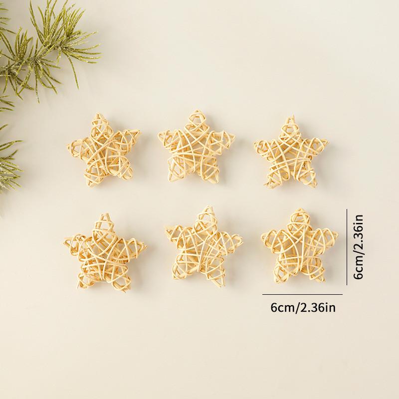Christmas Wicker Decorations Star Heart Hanging Set For Festival Celebration