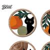 Cat Themed Wall Decor 4Pcs Black Set, Boho Cartoon Hanging Art, Home Art Farmhouse Rustic Wooden Plants Sign for Bedroom Living Room Office Theme