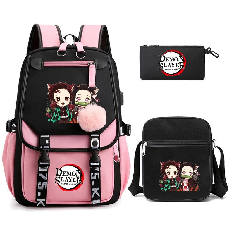 Hot-selling Ghost Extinguishing Peripheral Animation Backpack Campus Trend Primary and Secondary School Students Schoolbag Pencil Bag Shoulder Bag