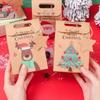 24pcs Thickened Christmas Candy Gift Box With Tag Cookies Packging Bags Kraft Paper Boxes  2025 Xmas