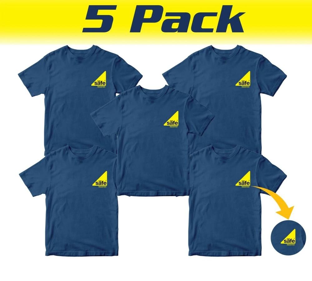 5 Pack Embroidered Gas Safe Register Tshirt Engineer Work Plumber Gas Fitter