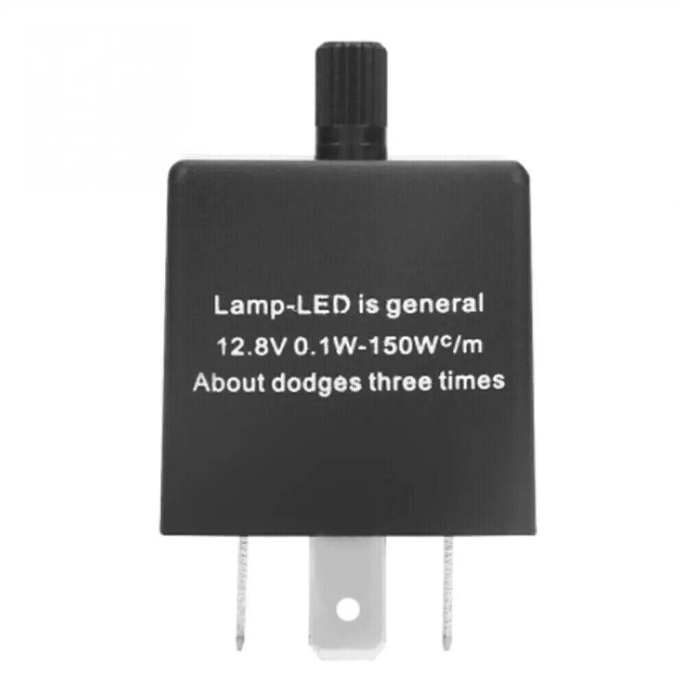3-Pin LED Adjustable Flasher Relay w/Wire Unit Car Motorcycle Turn Signal Light