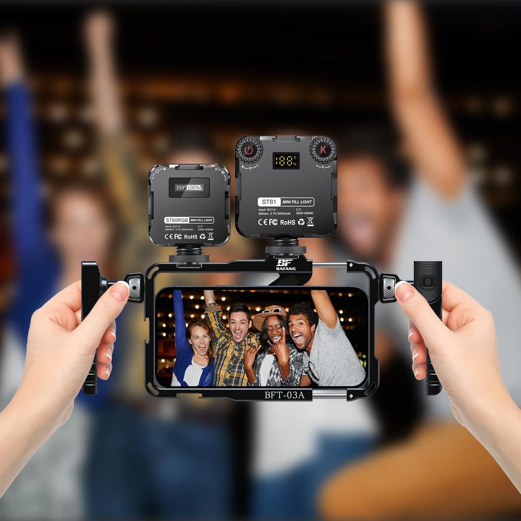 BF BAFANG Universal Smartphone Aluminum Alloy Smartphone Gimbal with Bluetooth Shutter Remote Smartphone Video Smartphone Compatible with All iPhone