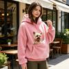 Pet Pouch Hoodie Women Sling Hoodie Oversized Hooded Sweatshirt with Kangaroo Animal Holder Top Pouch Dog Cat Fleece Pullover