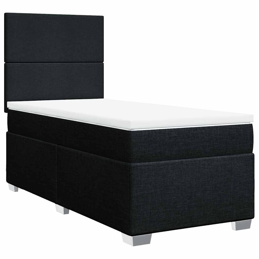 Vidaxl Continental Bed With Mattress, Black, Fabric, 80X200 Cm