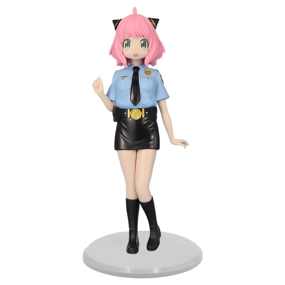 Anime 20-21cm Figurine SPY×FAMILY Bunny Girl Police Uniform Anya Forger Action Model Pvc Toy Collection Desktop Accessories Gift