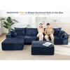 132 Giant U-Shaped Modular Sectional Couch Modern Boneless Couch for Living Room Sofa in A Box Oversized Sofa Sleeper with Deep
