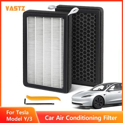 HEPA Cabin Air Filter Replacement for Tesla Model 3 2021-2023 Model Y 2021-2024 Activated Carbon Honeycomb Car Air Intake Filter