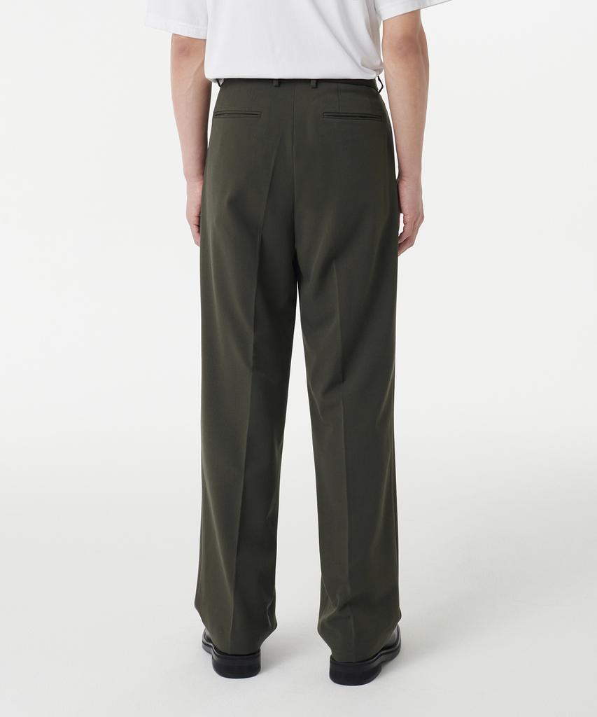 MUSINSA STANDARD Three-Puck Semi-Balloon Slacks [Dusty Khaki]