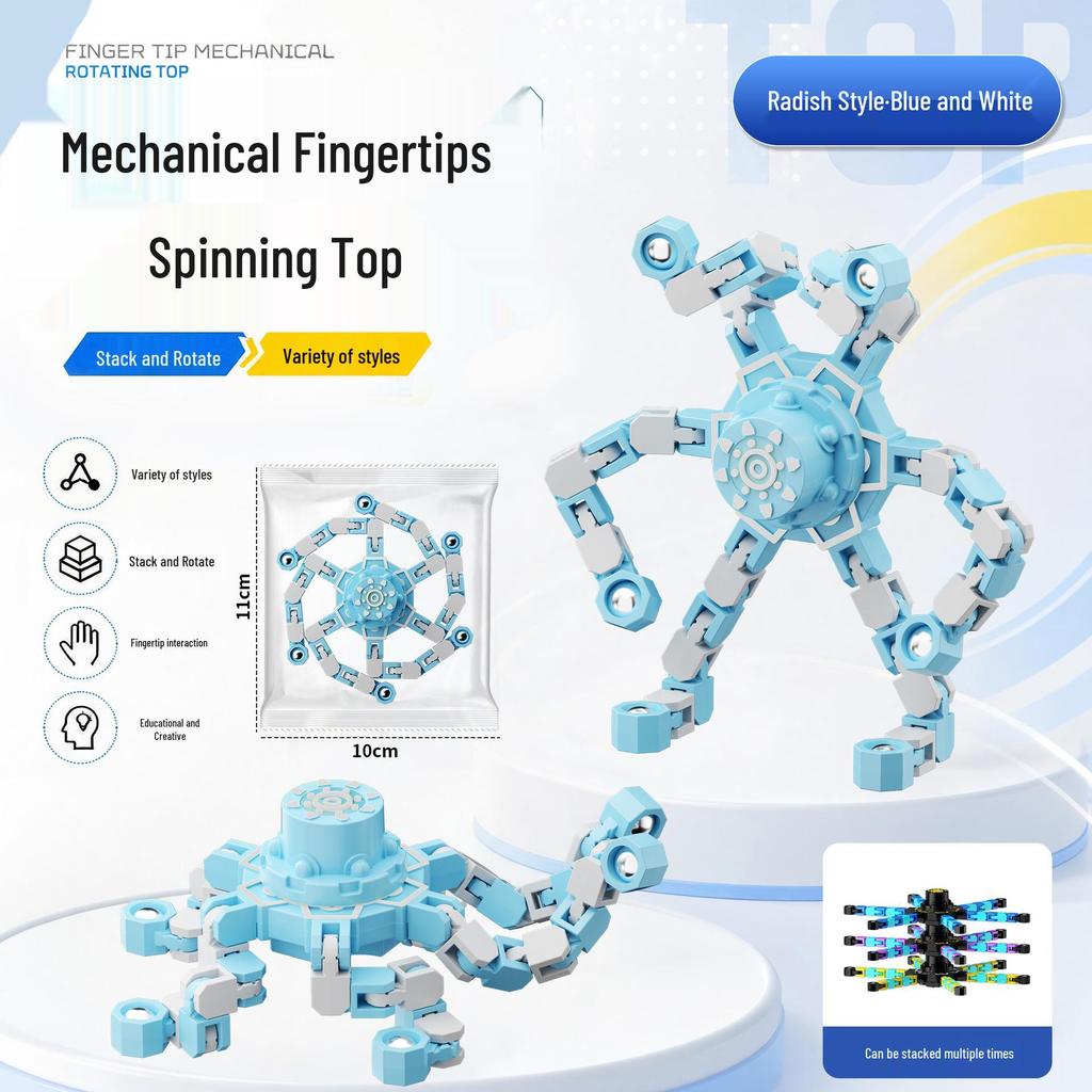 Transformable Luminous Fingertip Gyroscope - Educational Rotating Decompression Toy for Kids