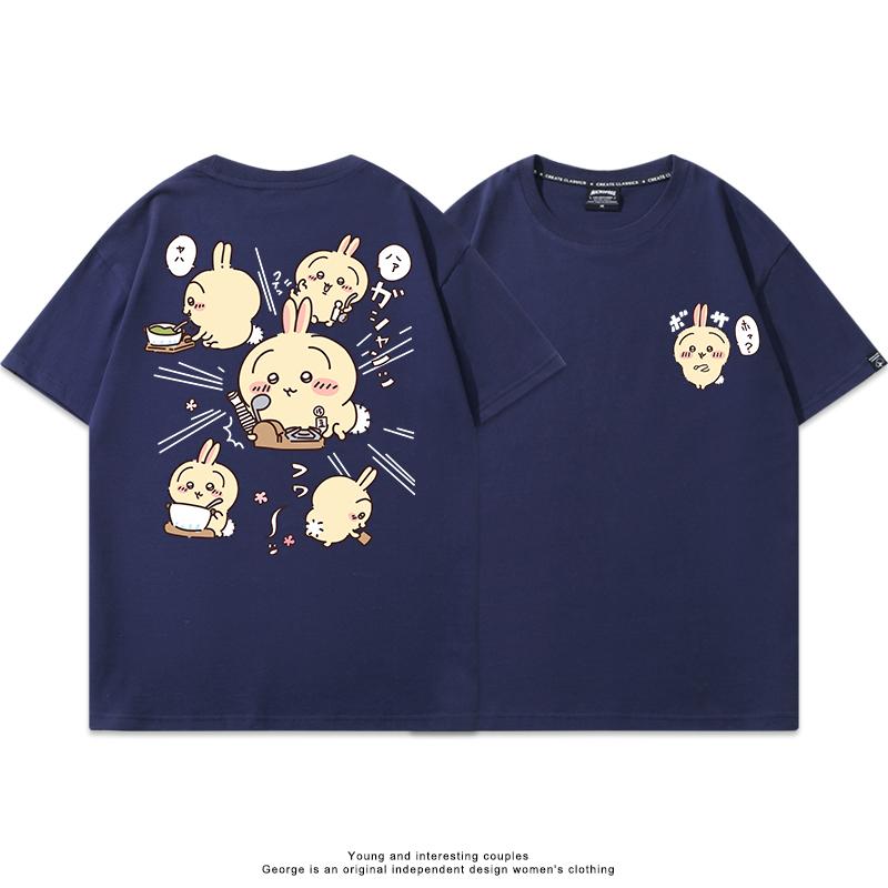 MINISO Hachiware Usagi Japan Cute Cartoon Y2K Womens and mens TShirt Hippie ShortSleeve tshirt Summer ONeck Oversize Clothes