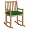 Day and Night - Day and Night Solid Teak Wood Rocking Chair with Green Cushion