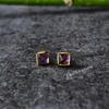 Amethyst Earrings, Amethyst Minimalist Stud Earrings, Sugar Loaf Shape, Gold Filled, Sterling Silver, Mother's Day Gift, Daily Wear Studs