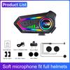 1/2pcs Bluetooth 6.0 Motorcycle Intercom Helmet Headset Waterproof with LED Lighting Effect Supports Third-Party Connection