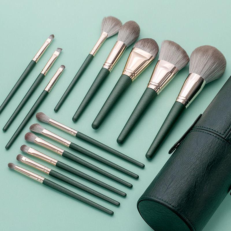 14-Piece Makeup Brush Storage Bucket Set - Round Box