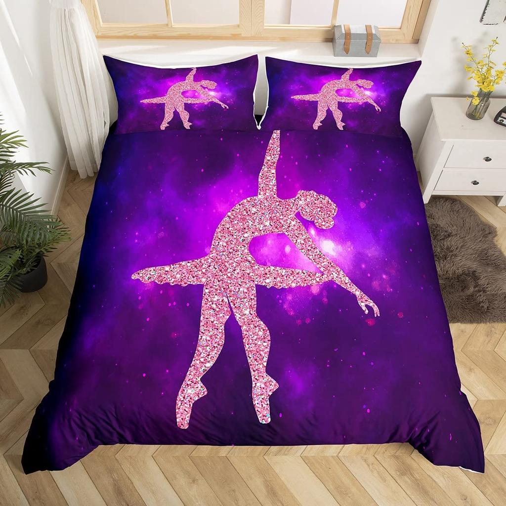 Comforter Ballet Love Gymnastics Bedding Set Polyester Dancer Musical Comforter Popstar Party Floor Exercises Decor