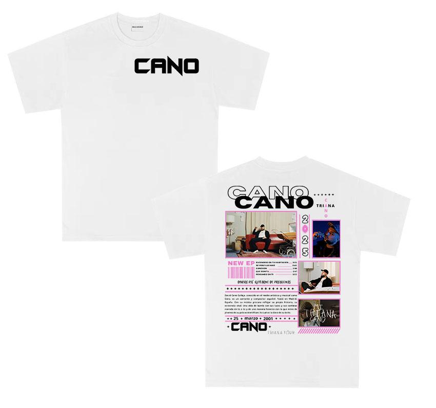 Rap Singer Cano Triana Tour 2025 Pattern Tshirt Summer Mens Hiphop Punk Short Sleeved Large Cotton Tshirt Street Wear Y2K