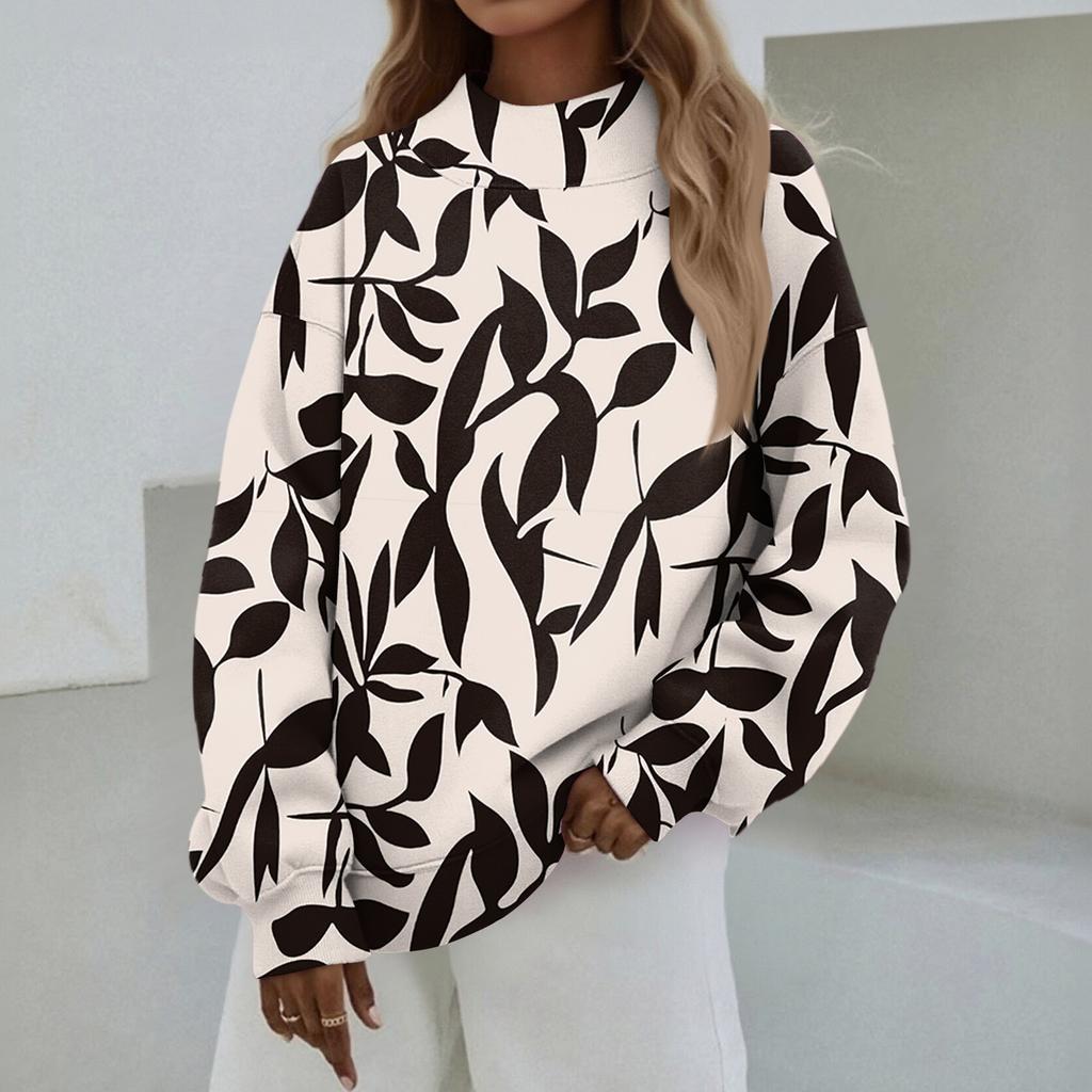 Mock Neck Sweatshirt Women Fall Comfort Oversized Sweatshirt Dressy Pullover Sweatshirts No Hood Cozy Turtleneck Tops