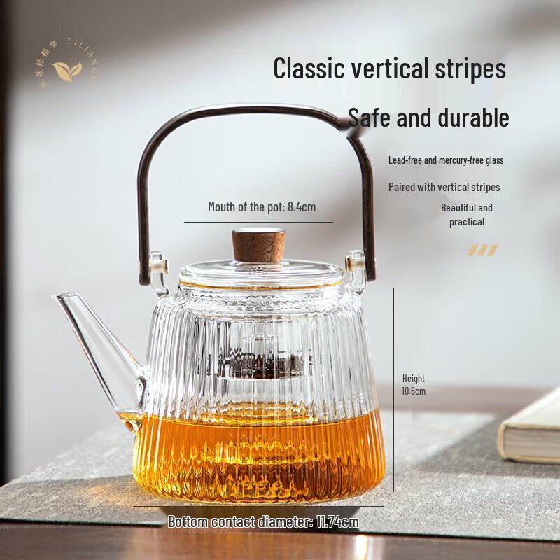 YIHUTEA Glass Teapot with Handle