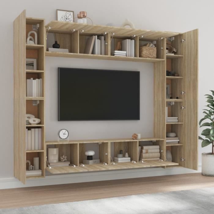 VidaXL Ensemble de meubles TV 8 pcs Chêne sonoma Bois d'ingénierie 3114232