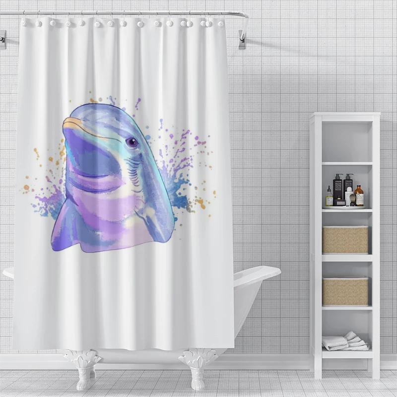 Home Shower Curtains For Bathroom Waterproof Fabric Bathroom Curtains Anime Animal Style Modern Shower Curtain 180X200 90X180