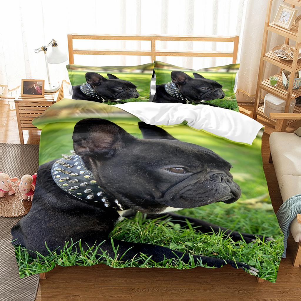 Zestaw poszewek na kołdrę French Bulldog Cute Dog Poliester Poszewka na kołdrę Twin Full Size Dla dzieci nastolatków dorosłych Wystrój sypialni Zestaw pościeli