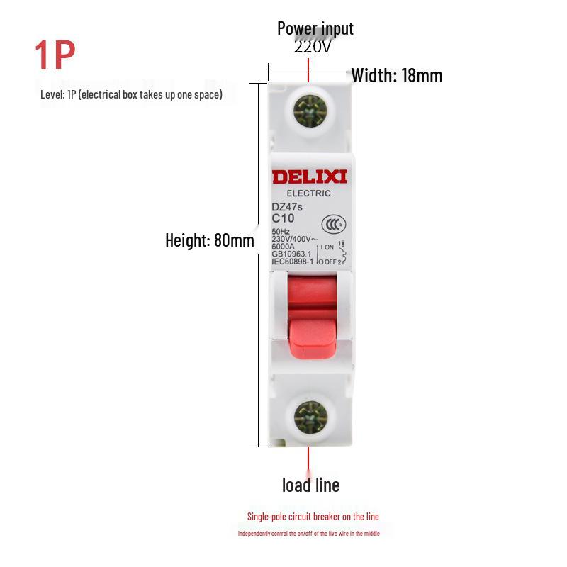 Delixi DZ47S Miniature Circuit Breaker: 2P, 16A, 20A, 32A, 63A Household Air Switch