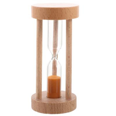 Ampolla di Legno da 3 Minuti Sabbiera Arancione Timer da Scrivania Decorazione per la Casa e l'Ufficio Timer Allenamento della Pazienza